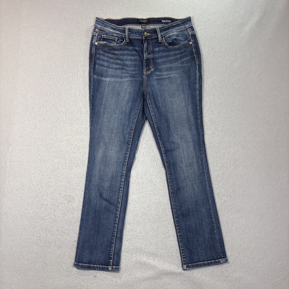 Judy Blue Skinny Fit Crop Jeans Women 13/31 Blue Med Wash Mid Rise Stretch Denim